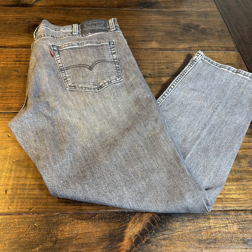 Levi's 511 Slim Fit Jeans Men's 40x30 Washed Black Gray Denim